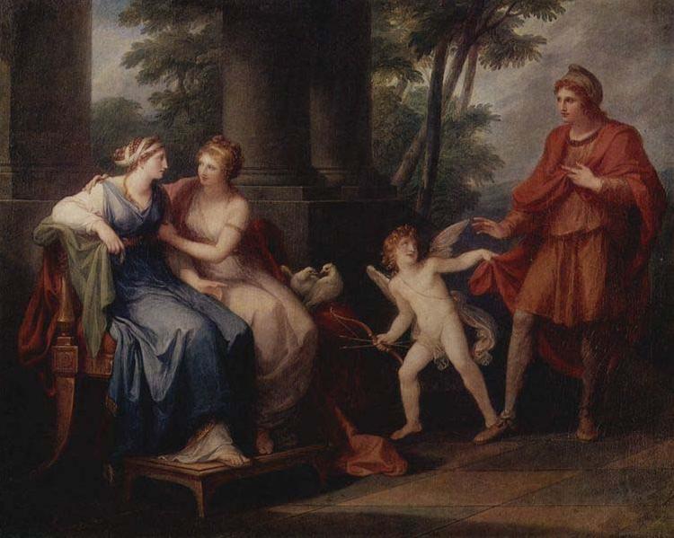 Angelica Kauffmann Venus convinces Helen to go with Paris Germany oil painting art